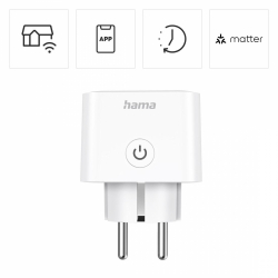 HAMA Смарт мини контакт, Wi-Fi, Гласов контрол, 3680 W, Matter