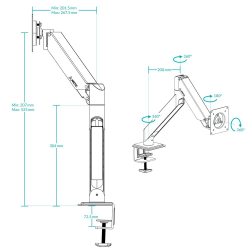 Arctic Стойка за монитор за бюро Desk Mount Monitor - X1-3D