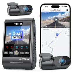 VIOFO Видеорегистратор Dash Cam A229 Plus 3 Channel - 2K, HDR, Sony STARVIS 2, GPS