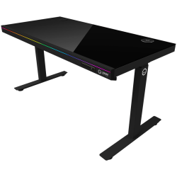 LORGAR Electric Gaming Desk DP80G Dual Motor RGB Glass Black