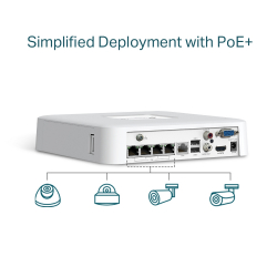 NVR TP-Link VIGI NVR1104H-4P PoE+ Network Video Recorder 4-канален