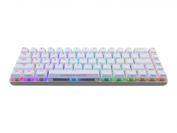 Asus ROG Falchion Ace 65% compact gaming keyboard with pre-lubed ROG NX mechanical switches with ROG switch stabilizer, sound-dampening foam, interactive touch panel, dual Type-C ports, three keyboard tilt angles, and cover case, US layout, White