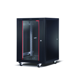 Formrack 19" Free standing rack 16U 600/600mm, height: 942mm, loading capacity: 600 kg, front tempered glass door, openable locking sides and back (does not include castor/feet group)                          