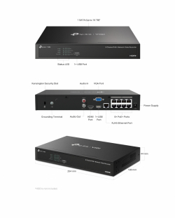 Мрежови видео рекордер TP-Link VIGI NVR1008H-8P 8-канален PoE+                          