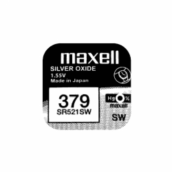 Бутонна батерия сребърна MAXELL SR521 SW /AG0/379/ 1.55V
