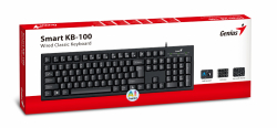Genius клавиатура кирилизирана Smart Keyboard KB-100 Black - AI, BG Layout, USB                          