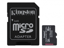 KINGSTON 16GB microSDHC Industrial C10 A1 pSLC Card + SD Adapter                          