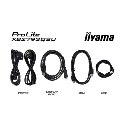 Монитор IIYAMA XB2793QSU-B1, 27 inch, IPS panel, AG, QHD 2560x1440, 350cd/m2, 1000:1, 75Hz, 1ms, Adaptive Sync, Flicker free, i-Style colour, HDMI, DP, 2x USB, Audio out, Speakers, HAS, Swivel, Tilt, Pivot, VESA 100, Black