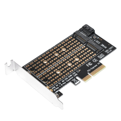 Makki Адаптер M2 SSD NVMe+SATA (M-key+B-key) to PCI Express 3.0 4x adapter - MAKKI-M2-PCIE-2X