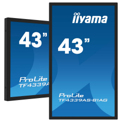 Дисплей IIYAMA TF4339AS-B1AG 42.5" Open-Frame, IPS, Anti-Glare, 3840x2160, Bonded PCAP, 500 cd/m2, 1200:1, 8ms, 2xHDMI, DisplayPort, RS232C, RJ45 (LAN), Speakers, 3x USB 2.0, Android 11 OS, Octa Core CPU, 4GB RAM, 32 GB Storage, 24/7, iiSignage2
