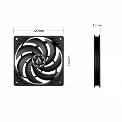 Arctic управляем вентилатор Fan 120x120x15mm - P12 SLIM PWM PST - 300-2100 RPM