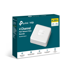 NVR TP-Link VIGI NVR1104H-4P PoE+ Network Video Recorder 4-канален