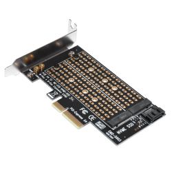 Makki Адаптер M2 SSD NVMe+SATA (M-key+B-key) to PCI Express 3.0 4x adapter - MAKKI-M2-PCIE-2X
