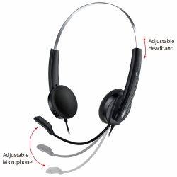 Genius слушалки с микрофон Headset HS-220U - AI, USB-C, Mic, Black