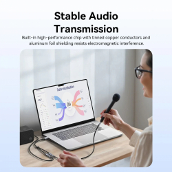 Vention външна звукова карта USB Sound card 2-Port 0.25M Gray - CVHHC