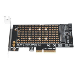 Makki Адаптер M2 SSD NVMe+SATA (M-key+B-key) to PCI Express 3.0 4x adapter - MAKKI-M2-PCIE-2X