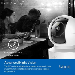 IP камера куполна TP-Link Tapo C222, 2560x1440@@30fps, Pan/Tilt, H.264, microSD, Wi-Fi, аудио, RJ-45