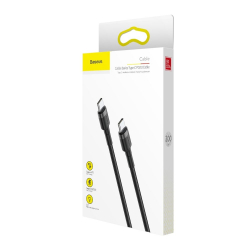 Кабел Baseus Cafule USB-C PD /USB-C PD PD2.0 60W 20V 3A QC3.0 2м CATKLF-HG1 - черен/сиво