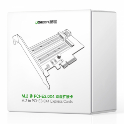 Адаптер за разширителна карта Ugreen PCIe 3.0 x4 към M.2 NVMe drive CM302 - черен