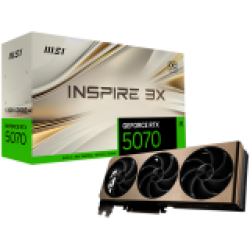 MSI Video Card Nvidia GeForce RTX 5070 12G INSPIRE 3X OC, 12GB GDDR7, 192bit, Effective Memory Clock: 28000MHz, Boost: 2557 MHz, 6144 CUDA Cores, PCIe 5.0, 3x DP 2.1b, HDMI 2.1b, RAY TRACING, Triple Fan, 1x16pin, 650W Recommended PSU, 3Y