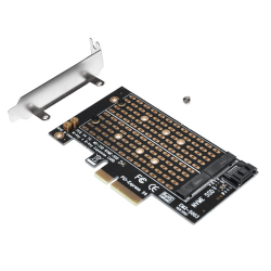 Makki Адаптер M2 SSD NVMe+SATA (M-key+B-key) to PCI Express 3.0 4x adapter - MAKKI-M2-PCIE-2X