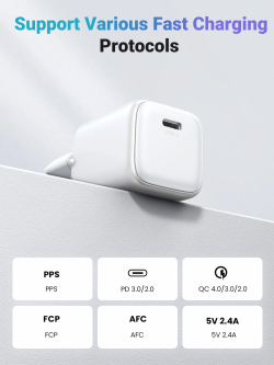 Ugreen универсално зарядно за стена Charger Wall GaN 30W CD319 White - 15326