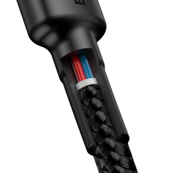 Кабел Baseus Cafule USB-C PD /USB-C PD PD2.0 60W 20V 3A QC3.0 2м CATKLF-HG1 - черен/сиво