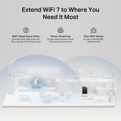 Двубандов Wi-Fi 7 удължител за обхват TP-Link RE235BE BE3600