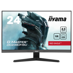 Монитор IIYAMA GC2480HSU-B1, 23.6" Curved Gaming Monitor, 1500R, VA panel, 16:9, FHD 1920x1080, 180Hz, 300 cd/m2, 3000:1, 80M:1, 0.5ms MPRT, Adaptive Sync, Flicker free, HDR, 2x HDMI, DP, 2x USB, Audio out, Tilt, VESA 100, Black