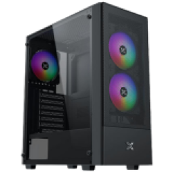 Hero II Air 3F Black EN41655, ATX/M-ATX/MINI ITX, USB3.0 X1, USB2.0 X2, HD AUDIO, Front Meshed Grill & Left TG, 3PCS Z20F Fixed LED Fan
