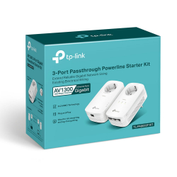 3-портов Gigabit Powerline Starter Kit TP-Link TL-PA8033P KIT AV1300                          