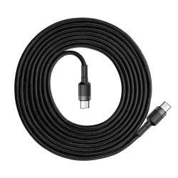 Кабел Baseus Cafule USB-C PD /USB-C PD PD2.0 60W 20V 3A QC3.0 2м CATKLF-HG1 - черен/сиво