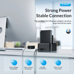 Orico докинг станция Storage - HDD/SSD Dock - 2.5/3.5 inch USB-C/USB-A - 6819C3-V1