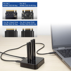 Двойна SSD докинг станция, ACT M.2 NVMe/PCIe за клониране, USB-C 3.2 Gen2, 10 Gbps                          