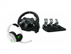 LOGITECH G920 Driving Force Racing Wheel + Astro A10 - WHITE