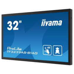 Дисплей IIYAMA TF3239AS-B1AG, 31.5" Open-Frame, IPS panel, AG, FHD 1920x1080, 500cd/m2, 1200:1, 8ms, bonded PCAP, Android 11 OS, A73*4+A53*4, 4GB, 32GB, 24/7, 2x HDMI, DP, RS232, LAN, 2x USB, Speakers, IP65 front, Portrait, Face Up, VESA 200, Black