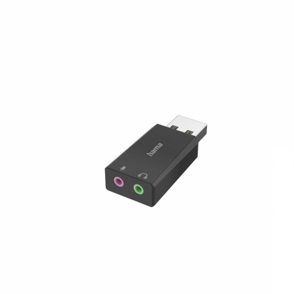 HAMA Външна звукова карта USB-А, 2 x 3.5 mm аудио жак, стерео HAMA Външна звукова карта USB-А, 2 x 3.5 mm аудио жак, стерео