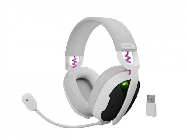 Fury Gaming Headset, Fukiya F6, Wireless With Microphone, White