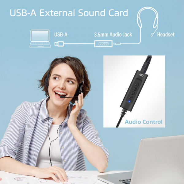 Звукова карта Ewent AC9360, 2.0, USB, 3.5 mm, Черна Звукова карта Ewent AC9360, 2.0, USB, 3.5 mm, Черна