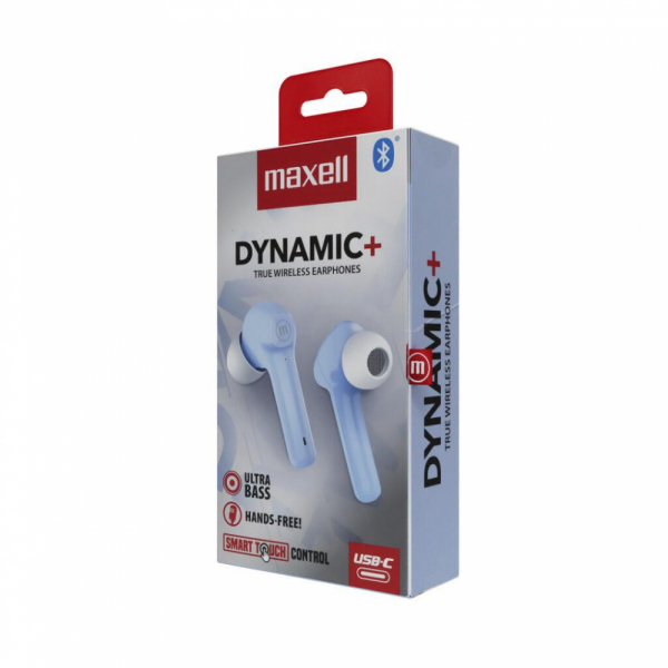 Блутут слушалки с докинг кутийка MAXELL Dynamic, True Wireless, Сини