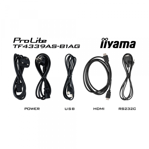 Дисплей IIYAMA TF4339AS-B1AG 42.5" Open-Frame, IPS, Anti-Glare, 3840x2160, Bonded PCAP, 500 cd/m2, 1200:1, 8ms, 2xHDMI, DisplayPort, RS232C, RJ45 (LAN), Speakers, 3x USB 2.0, Android 11 OS, Octa Core CPU, 4GB RAM, 32 GB Storage, 24/7, iiSignage2