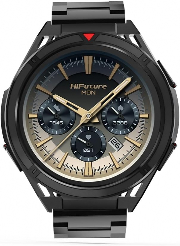 Смартчасовник HiFuture Active Black Red, *1.43" AMOLED, Dual Band GPS +Compass + Altimeter 466*466, Powered by Dual Core & Syntra AI, Bluetooth Call, 5ATM Waterproof, 24/7 True Heart Rate & Blood Oxygen Sensor, Up to 10 days daily use Смартчасовник HiFuture Active Black Red, *1.43" AMOLED, Dual Band GPS +Compass + Altimeter 466*466, Powered by Dual Core & Syntra AI, Bluetooth Call, 5ATM Waterproof, 24/7 True Heart Rate & Blood Oxygen Sensor, Up to 10 days daily use