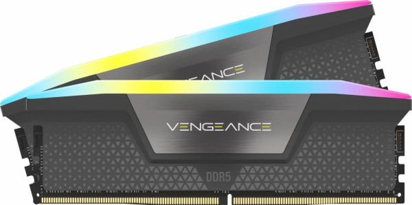 Памет Corsair Vengeance Gray RGB DDR5 64GB (2x32GB), 5600MHz, AMD EXPO & Intel XMP