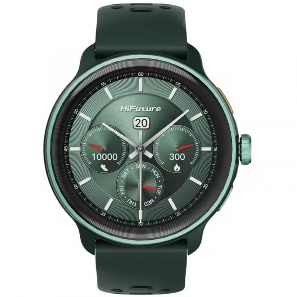 Смартчасовник HiFuture Vela Dark Green, 1.43" AMOLED, GPS +Compass + Altimeter, 466*466, Support Local Music(100M Space), Support AI Coach for Training, Powered by Dual Core, Bluetooth Call, 5ATM Waterproof, 24/7 True Heart Rate & Blood, Oxygen Sensor, Up to 10 days Смартчасовник HiFuture Vela Dark Green, 1.43" AMOLED, GPS +Compass + Altimeter, 466*466, Support Local Music(100M Space), Support AI Coach for Training, Powered by Dual Core, Bluetooth Call, 5ATM Waterproof, 24/7 True Heart Rate & Blood, Oxygen Sensor, Up to 10 days